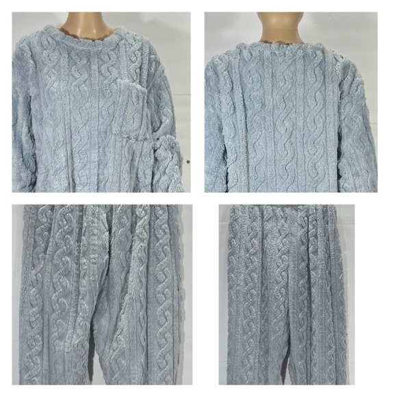 BRAND UNKNOWN 2 PIECE LAVENDER BLUE COZY PAJAMA SET SIZE LARGE - Picture 5 of 5